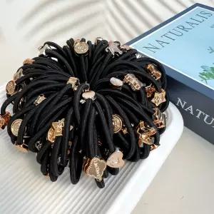 대용량 머리끈 검정 블랙 헤어끈 100개 세트 