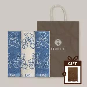 [롯데백화점]닥스타올 40수 테디베어선염타올3매