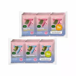 비비고 x 세븐틴 돌김 참기름 4g 9입 x1개+올리브유 4g 9입 x1개 (총 18봉)