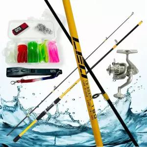 에버웨이브 루어낚시대 입문용 초보 바다 민물 계곡 낚시대 180 스피닝릴 채비 세트