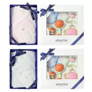 [갤러리아] (압소바출산,태교,귀여운유아복)토곰이모달배냇슈트+5종딸랑이세트(A1A-10110SET)