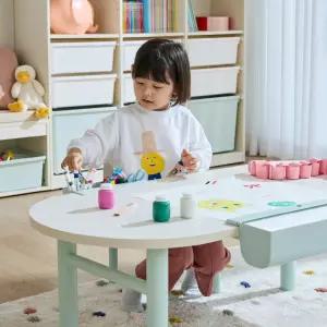 한샘 샘키즈 키즈테이블 라운드형+등받이 의자 세트