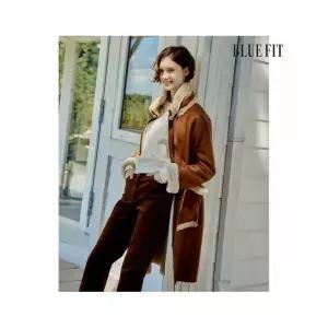 블루핏X로보 스페인 라도마 리버시블 롱 무스탕