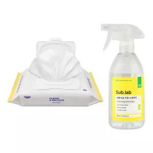자우버 주방 다용도클리너 50매입+서브랩 레몬식초 키친 스프레이 500ml