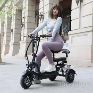 접이식 전기 전기자전거 전동 배달용 삼륜 출퇴근 세발 30km 2인승 자전거