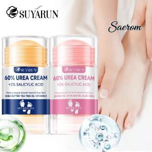 SUYARUN 60% 우레아 풋 크림 스틱 - 보습 및 각질 제거 갈라진 발뒤꿈치 복구 건조한 발에 깊은 수분 공급
