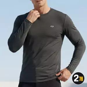 2장 센터폴 남성용 냉감 라운드 긴팔티 기본핏 신축성 쾌적한 기능성 티셔츠 002
