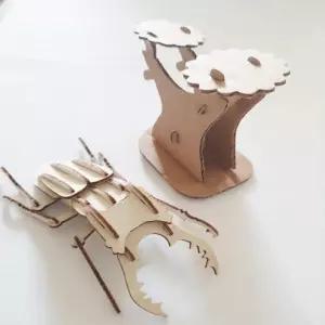 곤충 구조 관찰 체험용 사슴벌레 나무 퍼즐 만들기 교구 초등 과학 실험실