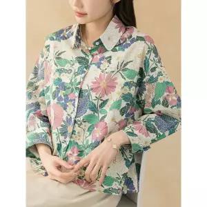 [디얼마미] 앤써 플라워 카라 남방 /마담 미시 중년 여성 빅사이즈 40대 50대