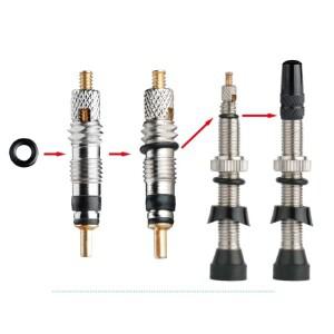 호환 자전거 프레스타 밸브 코어 황동 FV 노즐 교체  MTB 로드 바이크 튜블리스 제거 도구 합금 타이어 캡