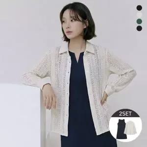 [NS홈쇼핑][엘루아] 린넨 블렌디드 원피스+크로셰 셔츠 2종세트[35827675]