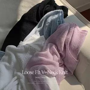 핫핑 [살안타템/2way] 모몽티 브이넥 헤라시 긴팔니트티