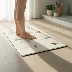 푹신한 고밀도 14T 양면 PVC 주방매트 75x45 소형 발매트 주방용품