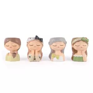 소녀 미니 화분 귀여운 다육이 소형 콩분 실내 다육 분홍리본 소녀