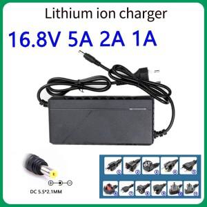 16.8V 1A 2A 5A 4S 리튬이온 충전기 18650 배터리 팩 및 21700 커넥터한 DC 고속