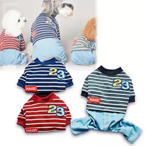 산책옷 강아지 반려견 커플룩 반팔티 바지 원피스 레드S HWA70697