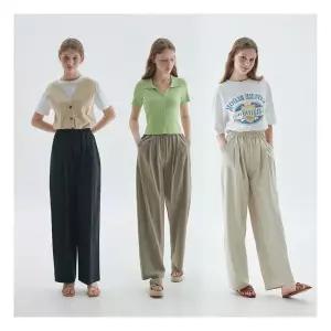 도티 여성 새틴 세미와이드 팬츠 3종세트(PWWW)