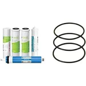 APEC 물 시스템 필터-MAX-ES50 50 GPD 대용량 완전 교체 세트 및 3개 3.5 O.D 역삼투압 하우징용 O-링 블랙