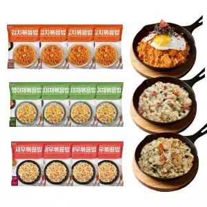 한우물 볶음밥 베스트 3종 12봉 세트 (김치4개+새우4개+햄야채4개)