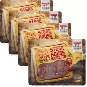 마이독 펫푸드 프리미엄급 간식 마이독 스테이크하우스 큐브 대용량 소고기 강아지 200g 4개