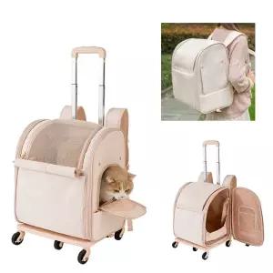바퀴달린 펫캐리어 고양이 강아지 이동가방 분리형 백팩 쇼핑카트 여행용 케이지