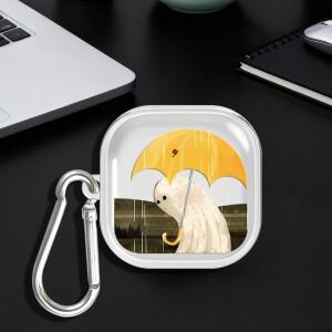 유화 스타일 고스트 케이스  호환 갤럭시 호환 버즈 4 프로 3 FE 라이브 2 투명 이어폰 커버 (후크 포함)