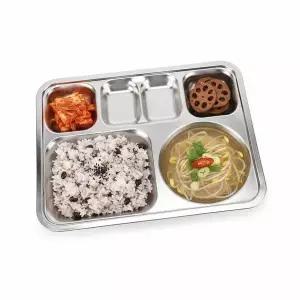 스텐27종 VR46YX88 18-10 사각 4찬 식판 0.5T 고급 군대식판 단체급식 구내식당