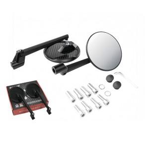 고 범용 바이크 오토바이 백미러 HD 눈부심 방지 전동 스쿠터 카본 파이버 메탈 사이드