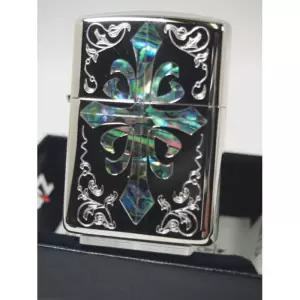 지포 라이터 아머 크로스 아라베스크 실버 블랙 ZIPPO