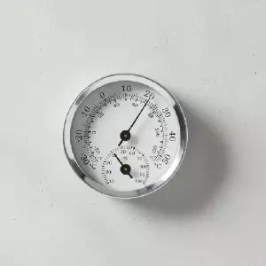 ( )실내 벽걸이형 온습도계 실버 아날로그 측정기 무전원 미니 온도 습도 체크기