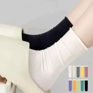 여자 톡톡한 긴목 여름 무지 양말 스타킹양말 얇은면 예쁜 쿨 장목 수면 여성 여름 긴목 흰 양말 골지