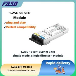 1.25G, SFP 이더넷 모듈, SC 단일 파이버 광 모듈 3KM Tx1310/1550nm Cisco/Mikrotik 이더넷 스위치가 있는