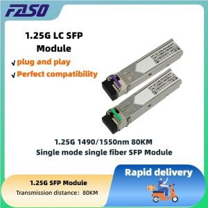 1.25G, SFP 이더넷 모듈, LC 단일 파이버 광 모듈 80KM Tx1490/1550nm Cisco/Mikrotik 이더넷 스위치가 있