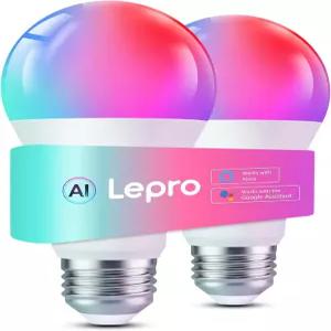 레프로 B2 AI 스마트 전구 - 1100LM WiFi 및 블루투스 RGBWW 색상 변경 LED 알렉사 구글 어시스턴트
