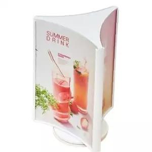 A5 회전식 카탈로그 거치대 화이트 조립형 메뉴 안내 스탠드 탁상 홍보물 꽂이