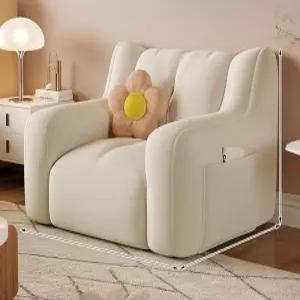 2인용 소파베드 패브릭 압축 쇼파 오트밀화이트 등받이 컴피 스툴 버블리스