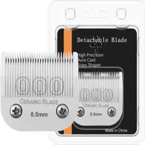 HONGNAL 000 전문 분리형 교체용 세라믹 블드 0.5mm 대부분의 Andis와 호환되는 er A5 즈 가위 절단 길이