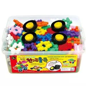 어린이집 유치원 아동 장난감 천재 블럭 214pcs 와플 십자 유아 미니 토이맨 사각 끼우기