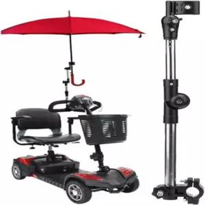 휠체어용 우산 홀더 모빌리티 스쿠터 전동 의자 푸시 워커 롤레이터 유모차용 조절식 클램프 마운트 지지