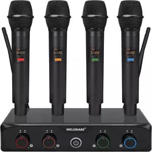 MEL 4채널 무선 마이크 시스템 4x0 주파수 200피트 범위의 UHF 컴팩트 세트 노래 노래방 교회 DJ 결혼식을