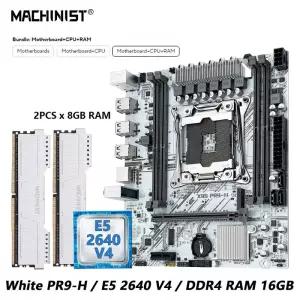 마키니스트 화이트 X99 마더보드 키트 세트 옵션 Xeon E5 2640 V4 LGA 203 C DDR4 2*8G=6GB RAM NVME/SATA