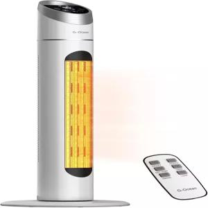 실내용 스페이스 히터 대형 객실용 34인치 리모컨 조절 가능한 온도 조절기 500W 타워 2시간 머 70 진동
