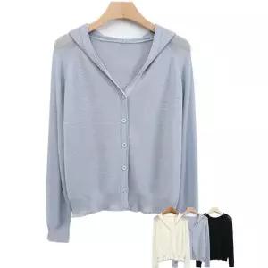 [하프클럽/하얀비]여름 후드니트가디건/후드자켓/망사니트/레이어드/나그랑/미시/백화점