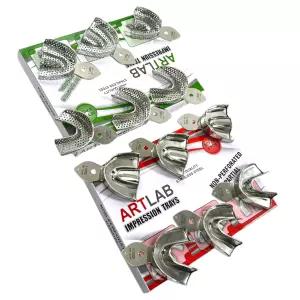 12개 세트 틀니 인상 트레이 S+M+L 상부 하부 천공 평원 디자인 독일 스테인리스 스틸 오토클레이브 세이프