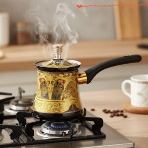 스테인레스 스틸 터키식 커피 포트 350/550/720ml 휴대용 밀크티 롱 핸들 고급 초콜릿 녹이는 죽 냄비