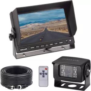 대형 트럭 버스 백업 카메라 키트 4핀 캡 캠 7인치 LCD 모니터 방수 야간 투시 후방 밴 트레일러 RV 캠퍼용