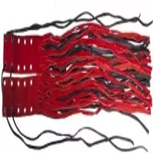 빨간색과 검은색 오토바이 가죽 프린지 브레이크 클러치 커버