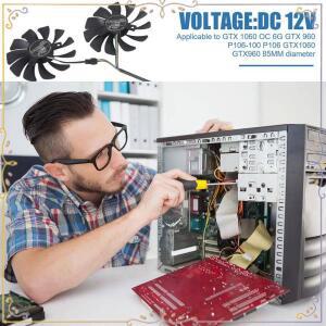 AU67-신형 1쌍 그래픽 카드 팬 85mm Ha9010h12f-Z 4핀 쿨러 교체품 MSI GTX 1060 OC 6G 960 P106-100 호환