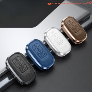 혼다 시빅 11 세대 어코드 유형 R Vezel HR-V 2022 보호 액세서리 용 합금 가죽 자동차 키 케이스 커버 셸