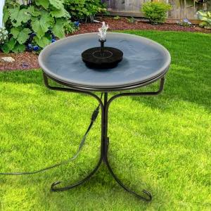 금속 스탠드와 태양열 분수가 있는 베스트 네스트 야생 조류 애호가의 온열 목욕